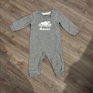 Roots Charcoal Kids Footie One Piece